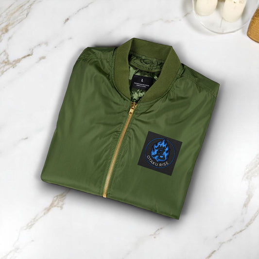 Sustainable Bomber Jacket, Eco-Friendly Fashion, Streetwear Style, Gift for Him/Her/They, Green Embroidered Outerwear, Casual Layering