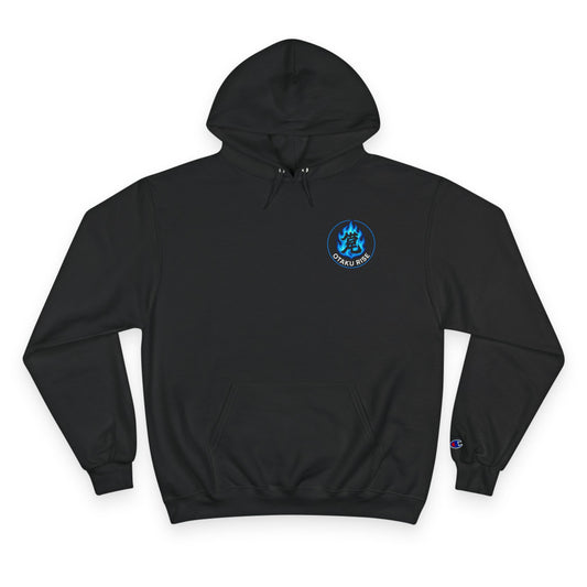Otaku Rise Champion Hoodie, Anime Sweatshirt, Geek Gift, Cozy Apparel, Streetwear for Anime Fans, Unique Gift Idea